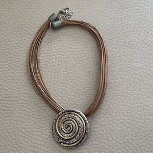Elegant Spiral Pendant Necklace in Gold and Silver